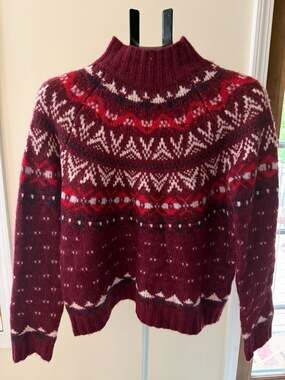 American Eagle Fair Isle Mock Neck Sweater Size S